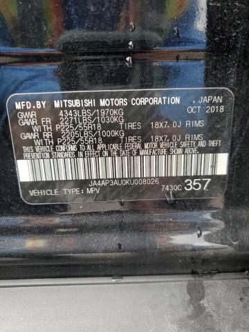 2019 MITSUBISHI OUTLANDER - JA4AP3AU0KU008026