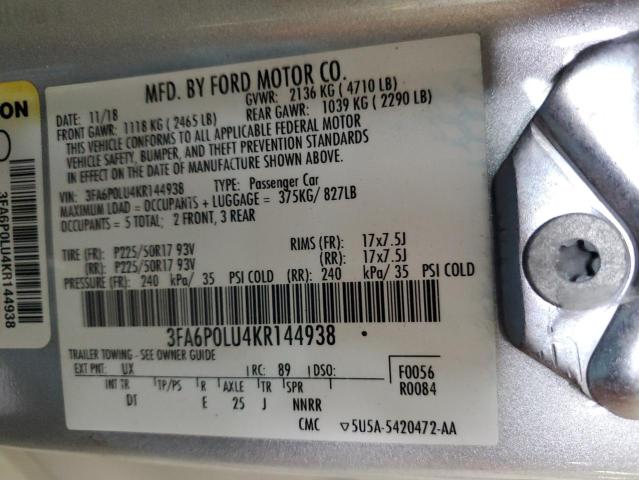 3FA6P0LU4KR144938 Ford FUSION SE
