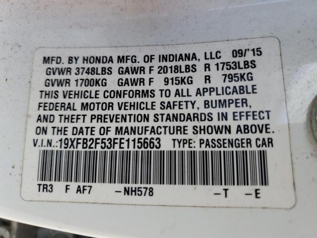 19XFB2F53FE115663 2015 Honda Civic Lx