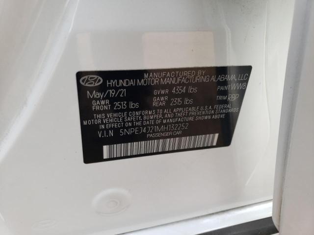 5NPEJ4J21MH132252 Hyundai Sonata Sel Plus