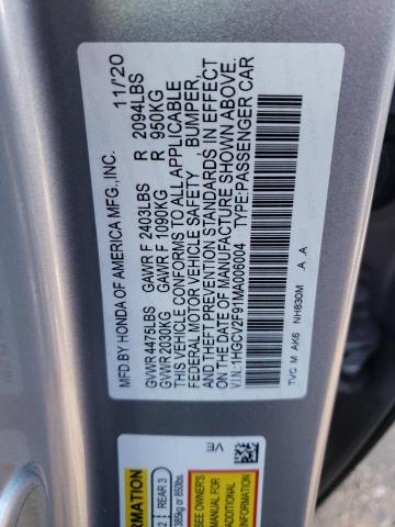 1HGCV2F91MA006004 Honda Accord Touring