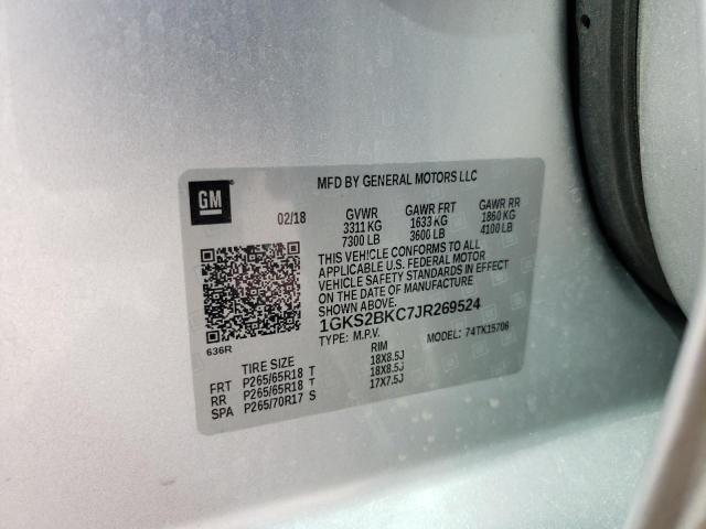 1GKS2BKC7JR269524 GMC YUKON SLT