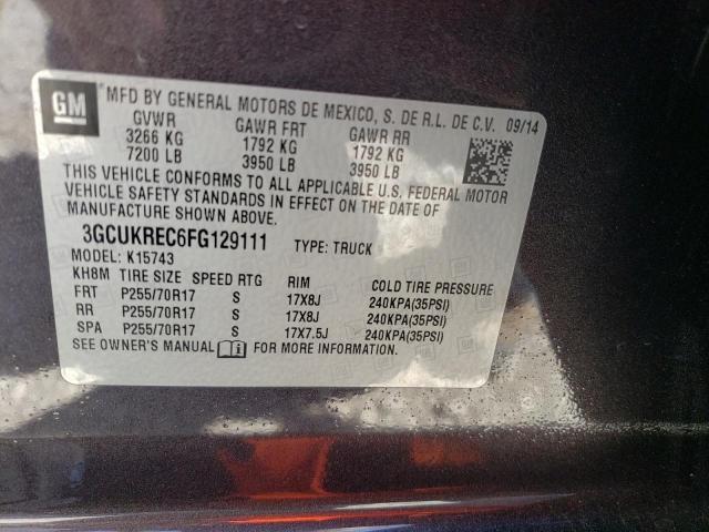 3GCUKREC6FG129111 | 2015 CHEVROLET 1500