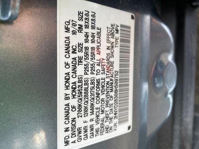 2HNYD28308H509752 Auction: COPART Lot: 72455253 Location: OR - PORTLAND SOUTH 2HNYD28308H509752 ACURA MDX 2008 TURQUOISE Photo 10