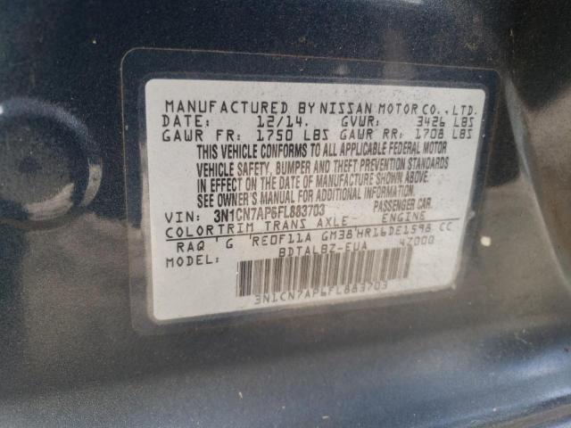 3N1CN7AP6FL883703 Nissan VERSA S