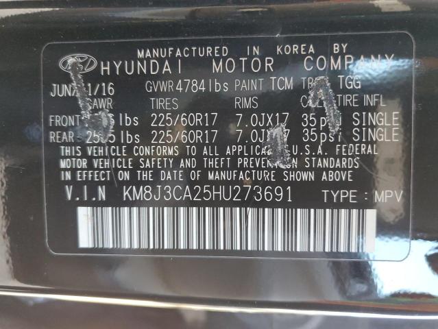 KM8J3CA25HU273691 | 2017 HYUNDAI TUCSON LIM