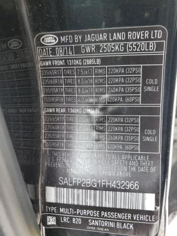 2015 LAND ROVER LR2 SE - SALFP2BG1FH432966