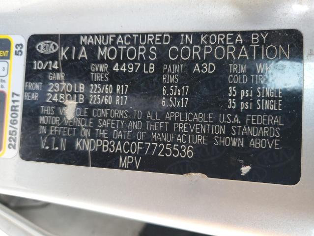 KNDPB3AC0F7725536 KIA Sportage Lx