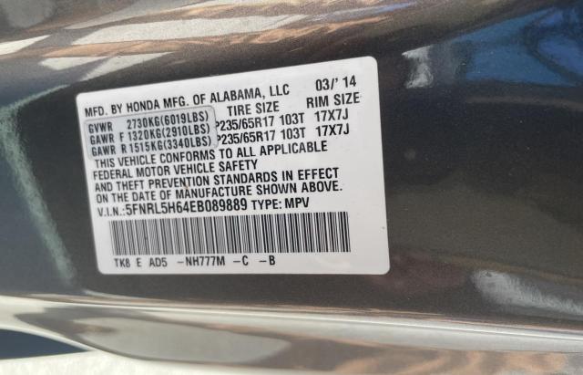 5FNRL5H64EB089889 Honda ODYSSEY EXL