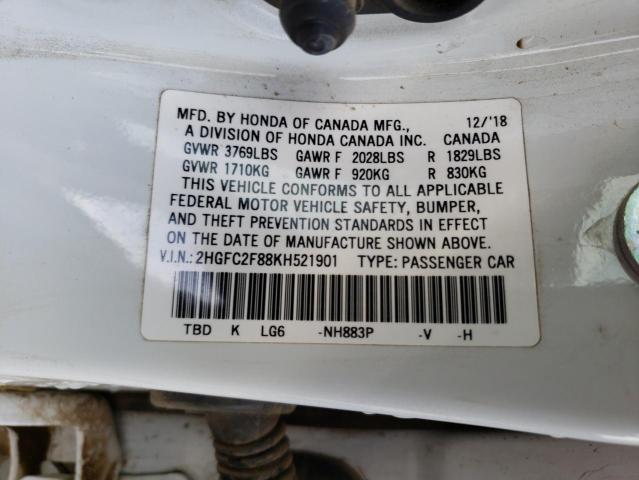 2HGFC2F88KH521901 Honda Civic Sport