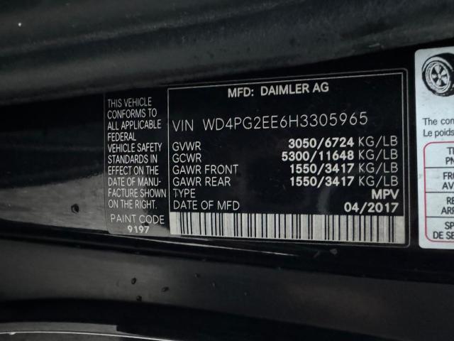 WD4PG2EE6H3305965 | 2017 MERCEDES-BENZ METRIS