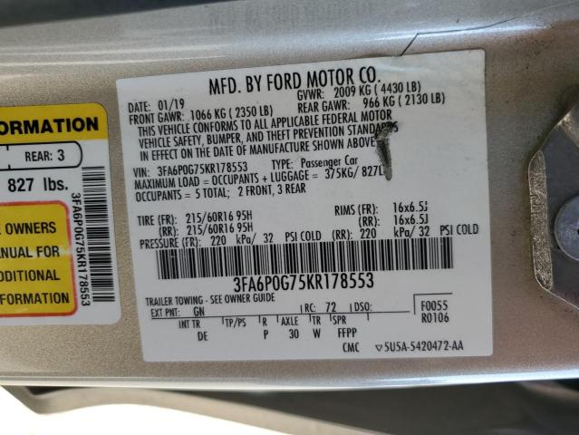 3FA6P0G75KR178553 Ford FUSION S
