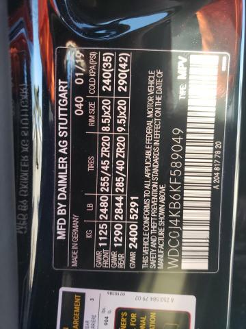 2019 MERCEDES-BENZ GLC COUPE - WDC0J4KB6KF589049