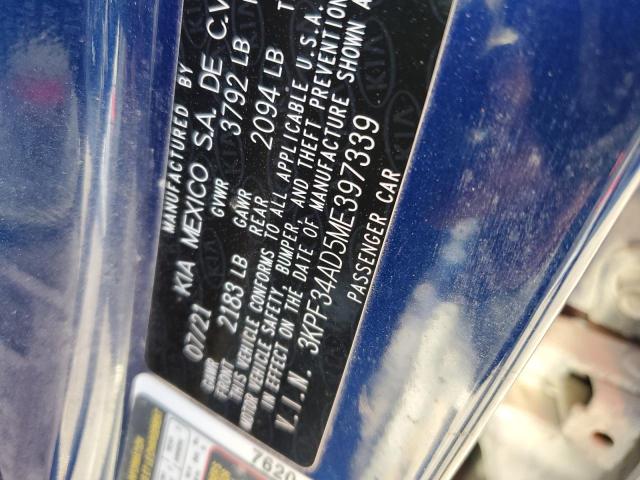3KPF34AD5ME397339 KIA Forte Gt Line