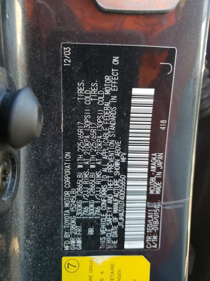 JTJHA31U740055650 2004 Lexus Rx 330