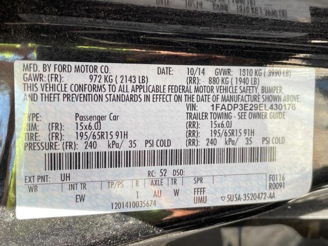 1FADP3E29EL430176 Ford FOCUS S