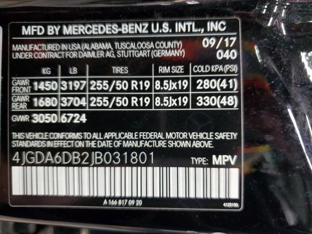 4JGDA6DB2JB031801 Mercedes-Benz Gle 550e 4matic