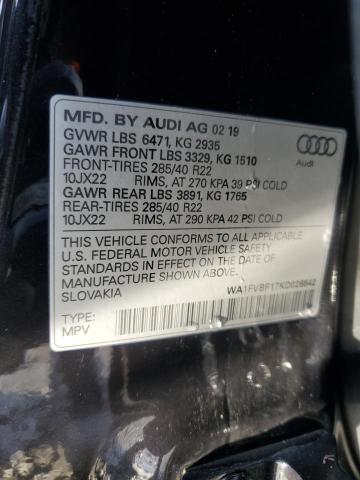 2019 AUDI Q8 PRESTIG WA1FVBF17KD026642