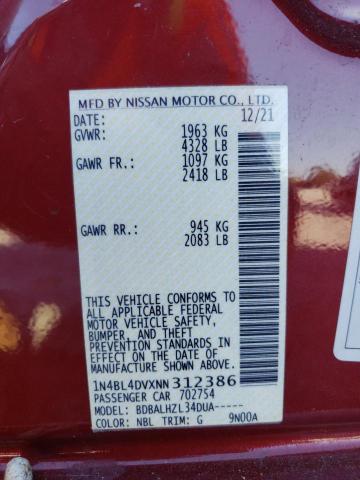 2022 NISSAN ALTIMA SV - 1N4BL4DVXNN312386