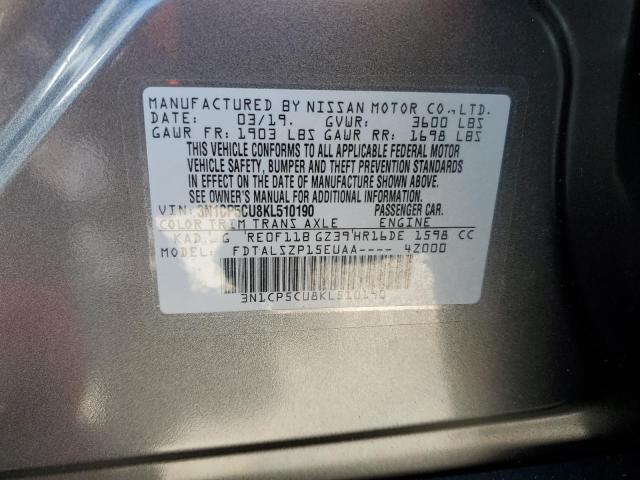 3N1CP5CU8KL510190 Nissan KICKS S
