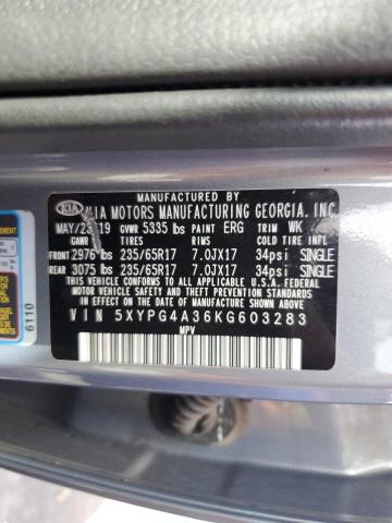 5XYPG4A36KG603283 KIA SORENTO L
