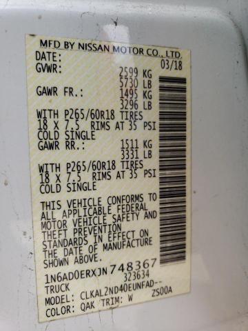 2018 NISSAN FRONTIER S - 1N6AD0ERXJN748367