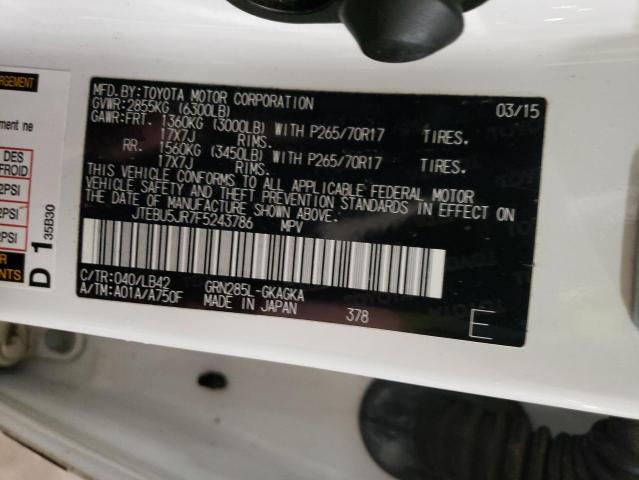 2015 TOYOTA 4RUNNER SR - JTEBU5JR7F5243786