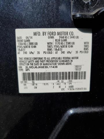 2LMDJ6JK6EBL11438 Lincoln MKX