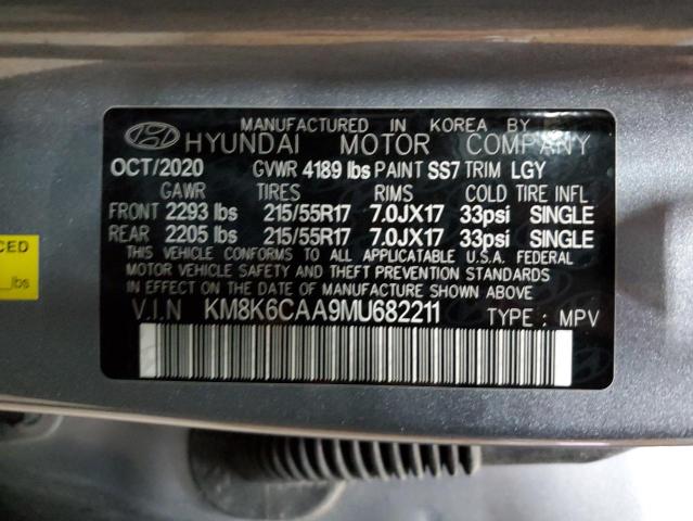2021 HYUNDAI KONA SEL P - KM8K6CAA9MU682211