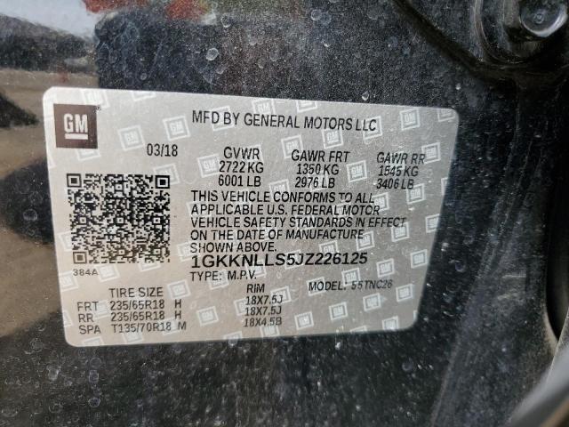 1GKKNLLS5JZ226125 GMC ACADIA SLE