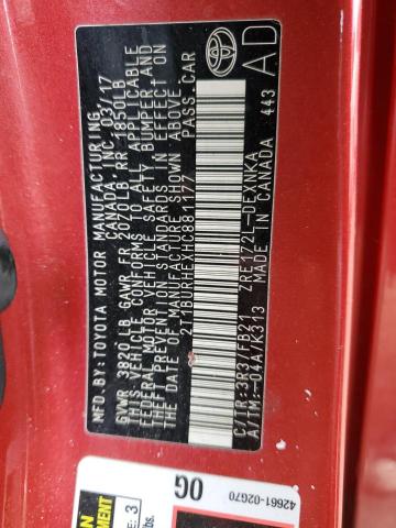 2017 TOYOTA COROLLA L - 2T1BURHEXHC881177