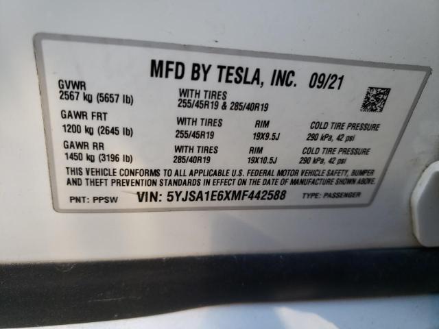 5YJSA1E6XMF442588 Tesla MODEL S