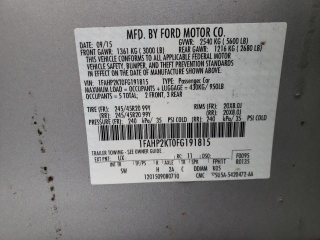 1FAHP2KT0FG191815 | 2015 FORD TAURUS SHO