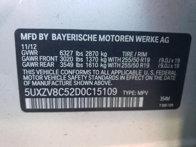 VIN 5UXZV8C52D0C15109 2013 BMW X5, Xdrive50I no.13