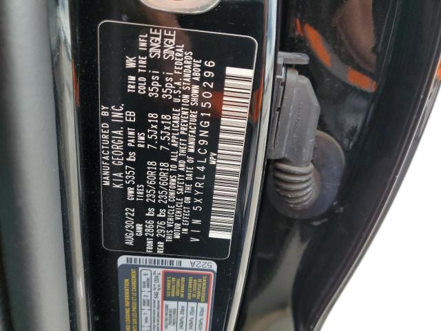 5XYRL4LC9NG150296 KIA SORENTO S