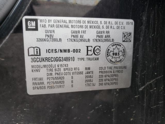 2016 CHEVROLET SILVERADO - 3GCUKREC0GG348910