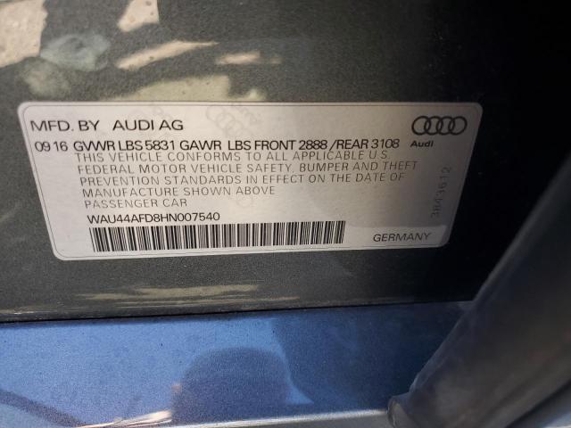 WAU44AFD8HN007540 | 2017 AUDI A8 L QUATT