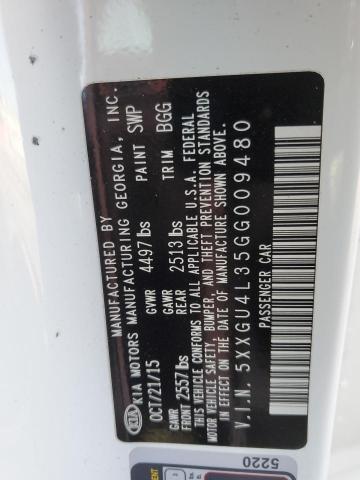 5XXGU4L35GG009480 KIA OPTIMA EX