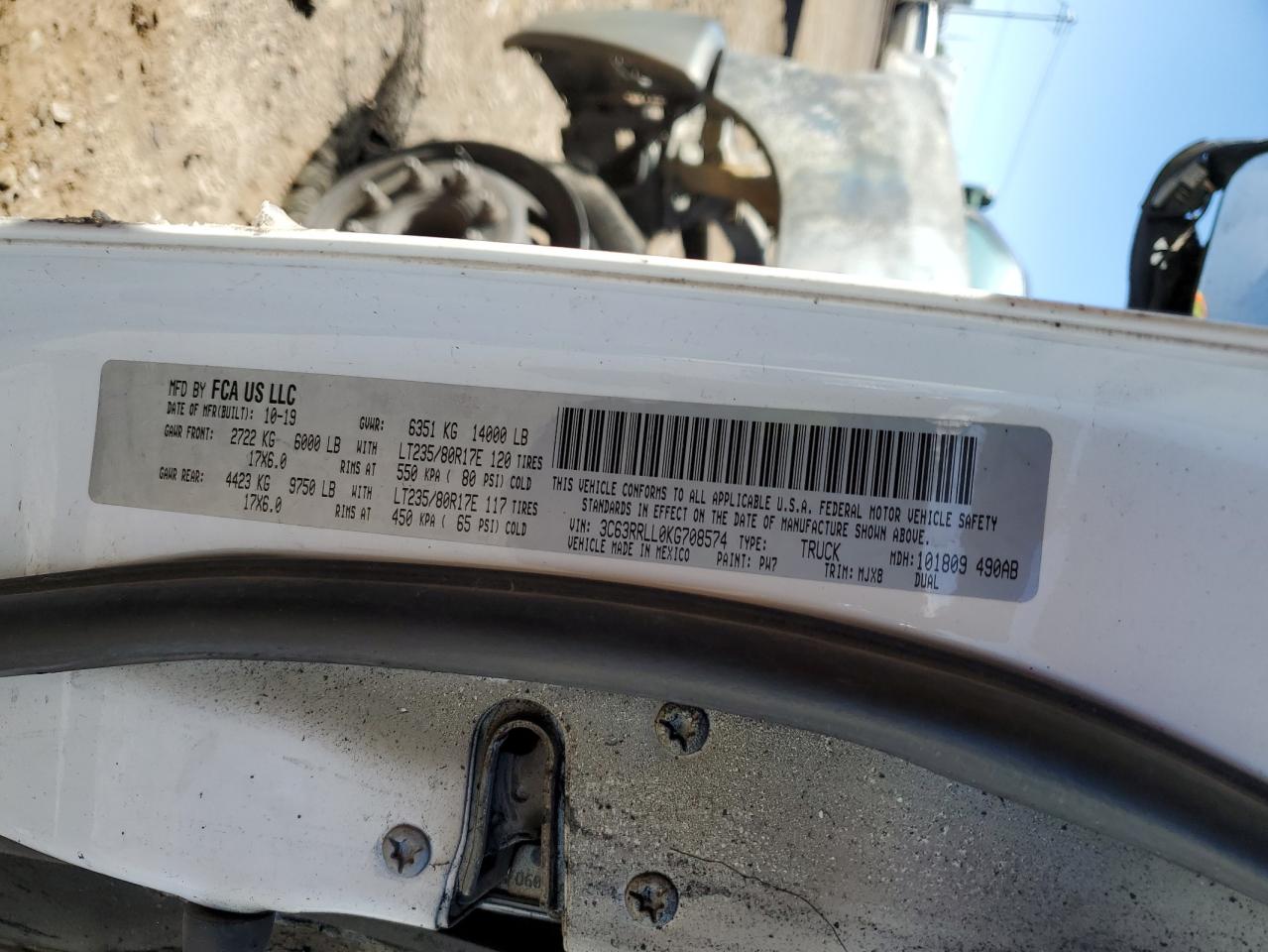 3C63RRLL0KG708574 2019 Ram 3500 Big Horn