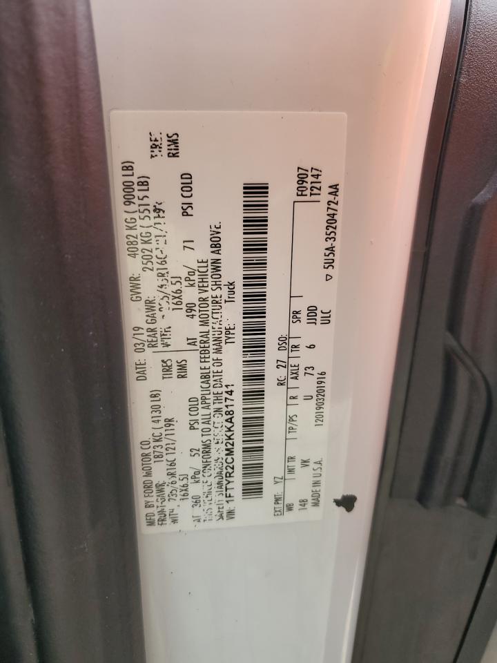 1FTYR2CM2KKA81741 2019 Ford Transit T-250 1FTYR2CM2KKA81741 2019 Ford Transit T-250