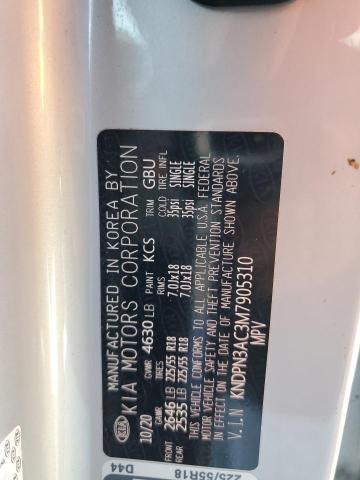 KNDPN3AC3M7905310 KIA Sportage Ex