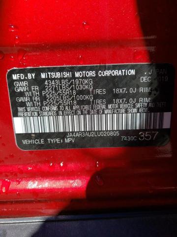  MITSUBISHI OUTLANDER 2020 Червоний