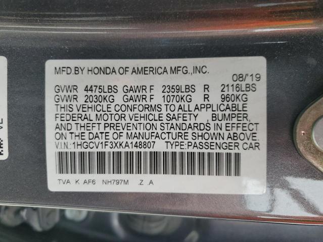 1HGCV1F3XKA148807 Honda Accord SPO 10