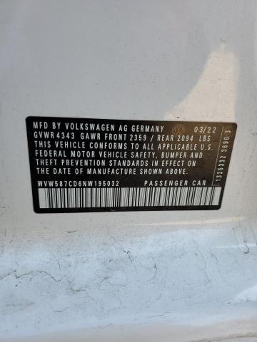 2022 VOLKSWAGEN GTI AUTOBA WVW587CD6NW195032