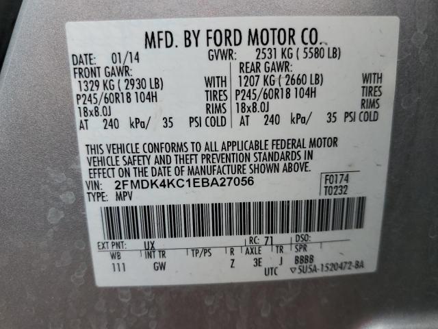 2FMDK4KC1EBA27056 Ford Edge Limited