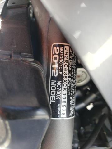 2012 HONDA NC700X JH2RC635XCK000578