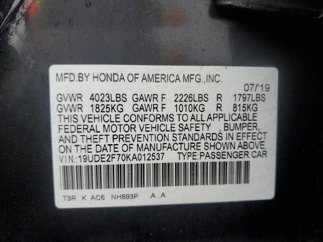 19UDE2F70KA012537 Acura ILX PREMIU 10