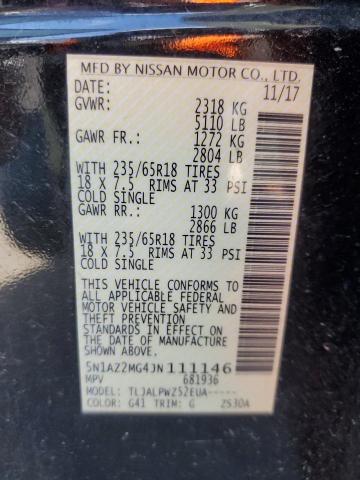 5N1AZ2MG4JN111146 Nissan MURANO S