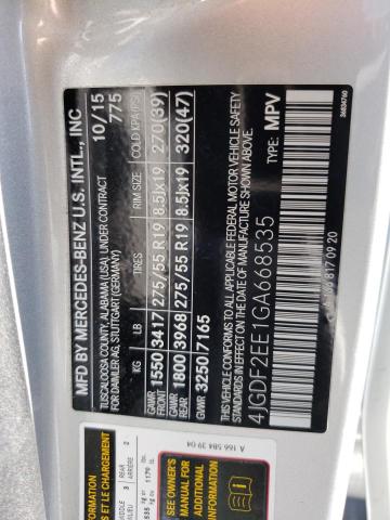4JGDF2EE1GA668535 Mercedes-Benz Gl 350 Bluetec