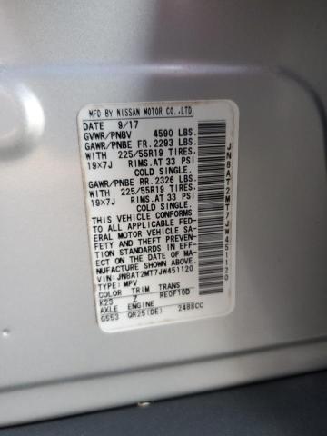 JN8AT2MT7JW451120 Nissan ROGUE S